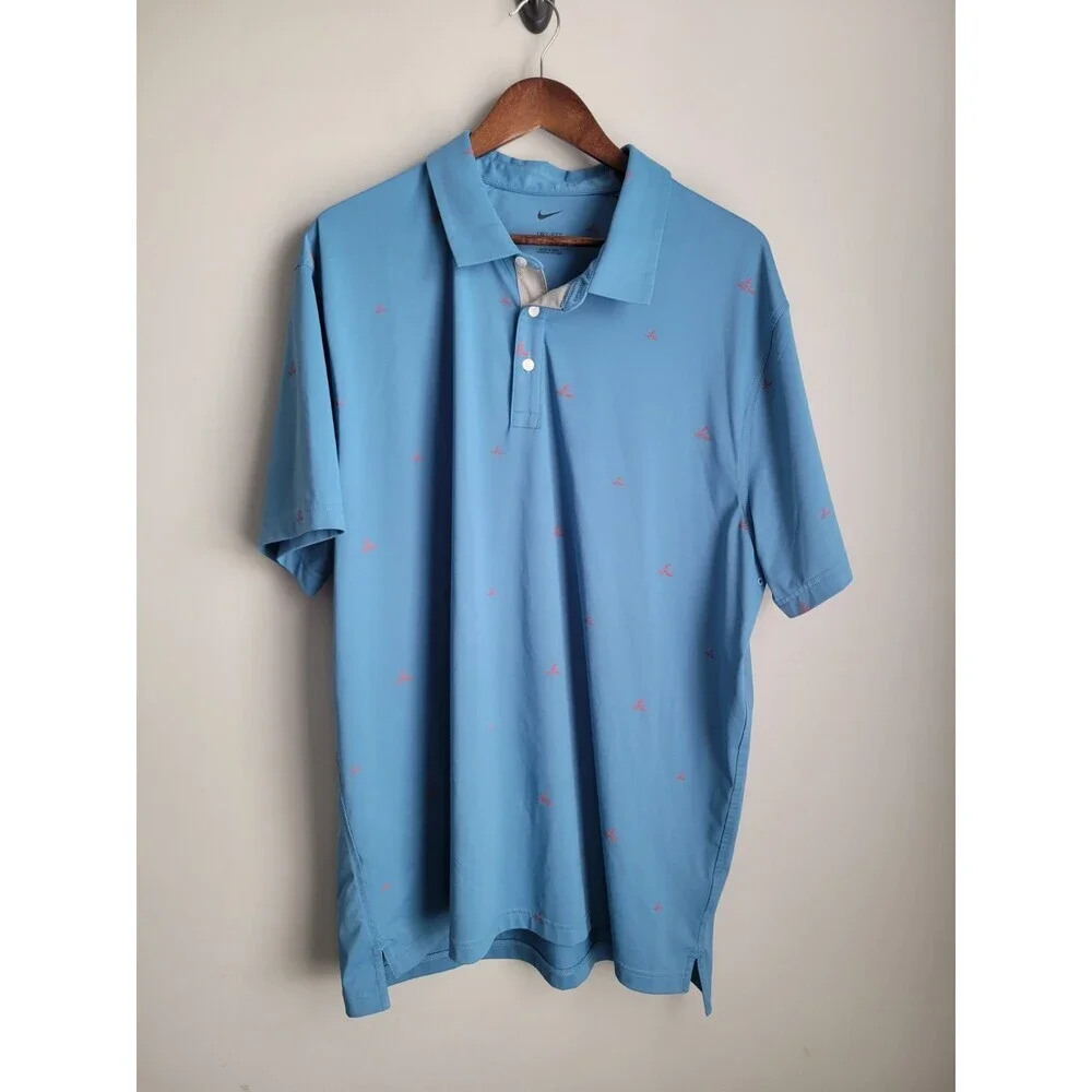 Nike Polo Shirt Mens XXL Lobster Print US Open Golf DH0945-379 Dri-FIT
